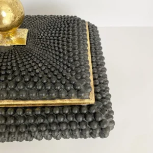 Inspire Me! Home Decor Black Studded Box W/ Gold Detailing