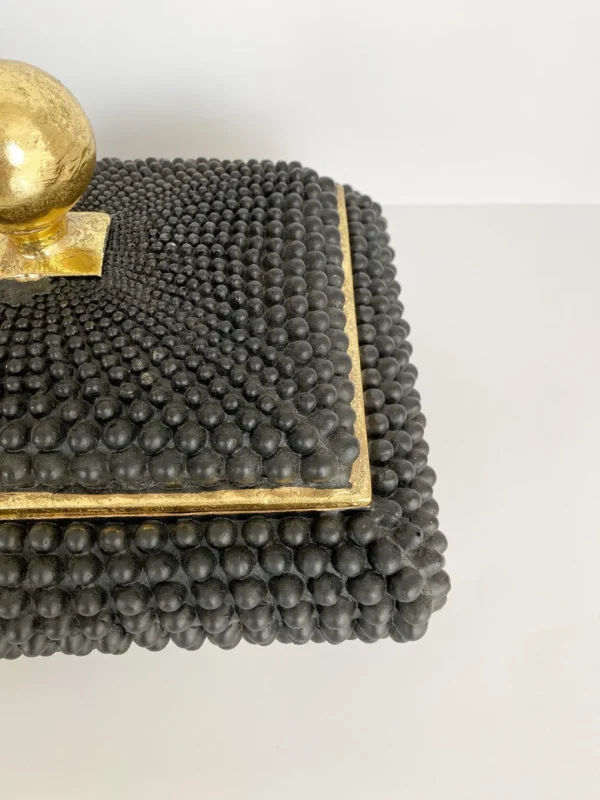 Inspire Me! Home Decor Black Studded Box W/ Gold Detailing