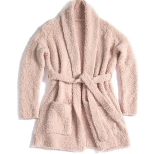 Inspire Me! Home Decor Blush Pink Plush Bath Robe With Pockets (2 Sizes)