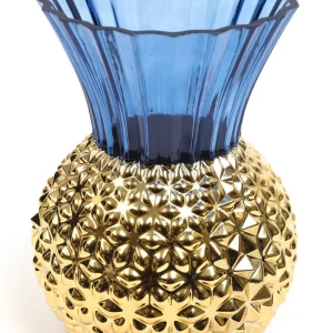 Inspire Me! Home Decor Blue & Gold Textured Vase (2 Sizes)