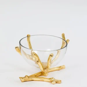 Inspire Me! Home Decor Bowls With Gold Branch Design (3 Sizes)