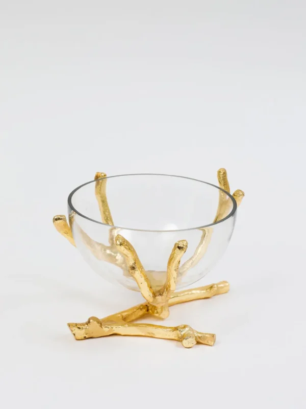 Inspire Me! Home Decor Bowls With Gold Branch Design (3 Sizes)