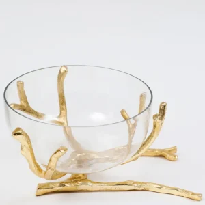 Inspire Me! Home Decor Bowls With Gold Branch Design (3 Sizes)