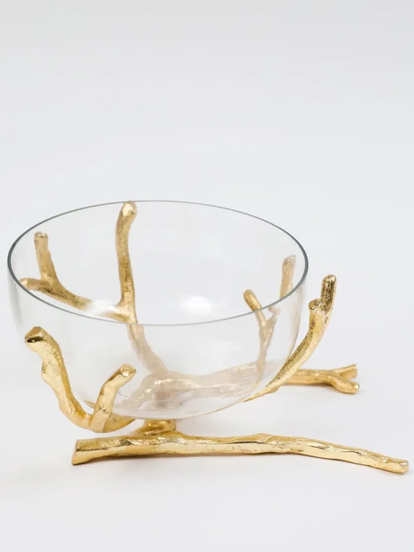 Inspire Me! Home Decor Bowls With Gold Branch Design (3 Sizes)