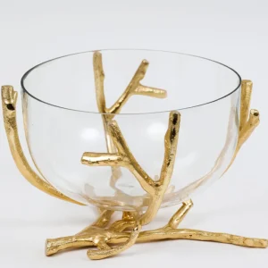 Inspire Me! Home Decor Bowls With Gold Branch Design (3 Sizes)