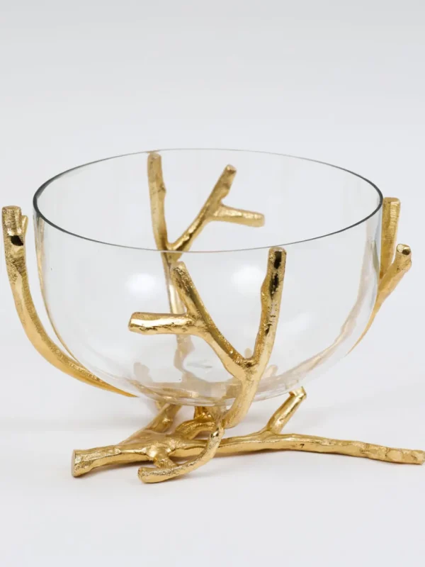 Inspire Me! Home Decor Bowls With Gold Branch Design (3 Sizes)