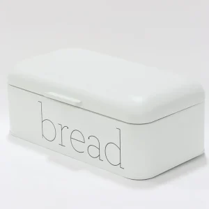 Inspire Me! Home Decor Bread Boxes Large White Metal Bread Box