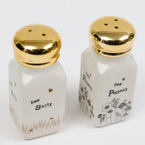 Inspire Me! Home Decor Busy Bees Salt & Pepper Shaker Set Gold