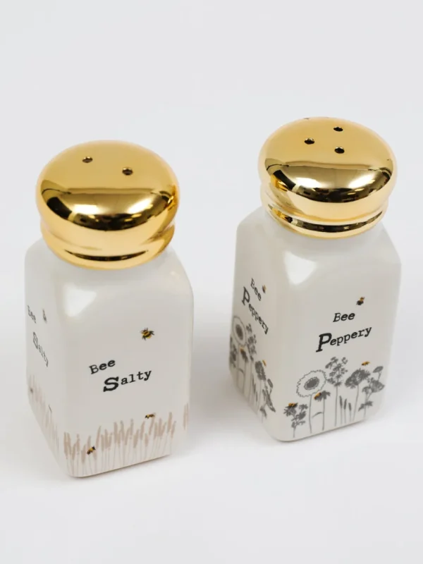 Inspire Me! Home Decor Busy Bees Salt & Pepper Shaker Set Gold