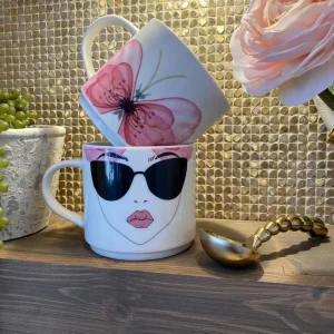 Inspire Me! Home Decor Butterfly Sunglasses Stack Mugs