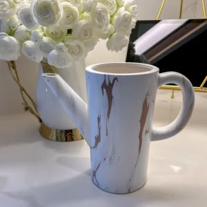 Inspire Me! Home Decor Ceramic Marble Watering Can/Pitcher