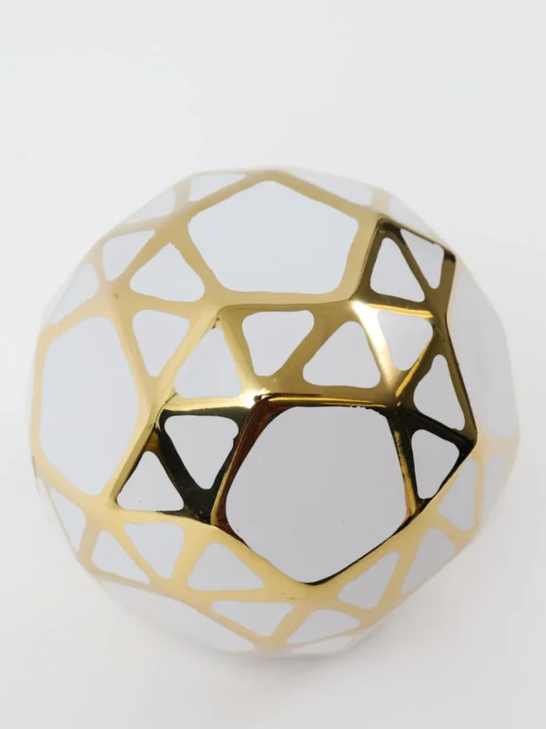 Inspire Me! Home Decor Ceramic White And Gold Orb