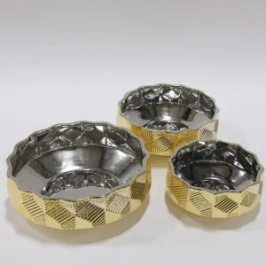 Inspire Me! Home Decor Champagne Textured Ceramic Bowls (3 Sizes)