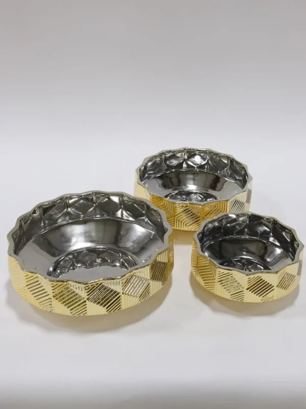 Inspire Me! Home Decor Champagne Textured Ceramic Bowls (3 Sizes)