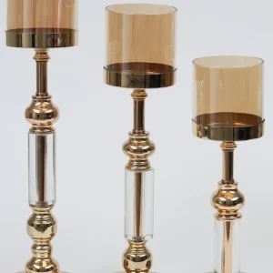 Inspire Me! Home Decor Classic Elegant Hurricane Candle Sticks (Set Of 3)