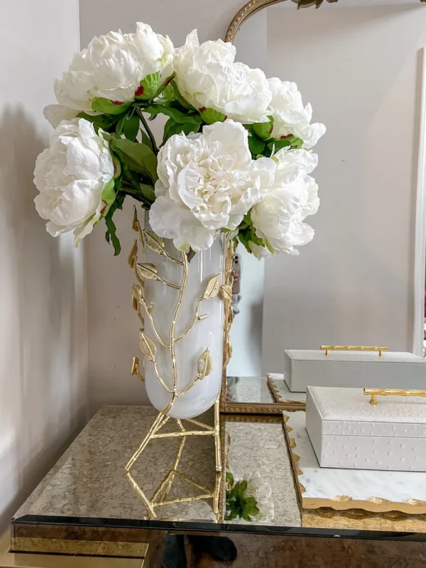 Inspire Me! Home Decor Cream Real Touch Peony Stem