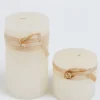 Inspire Me! Home Decor Cream Textured Pillar Candle (2 Sizes)