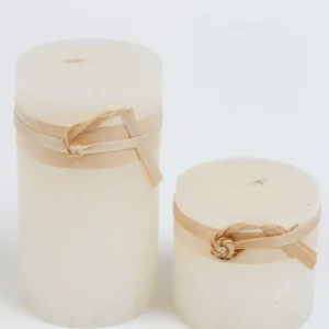 Inspire Me! Home Decor Cream Textured Pillar Candle (2 Sizes)