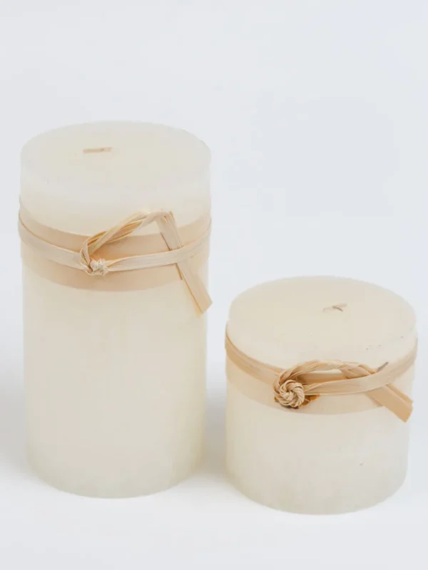 Inspire Me! Home Decor Cream Textured Pillar Candle (2 Sizes)