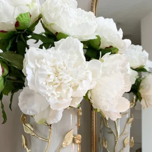 Inspire Me! Home Decor Cream Real Touch Peony Stem