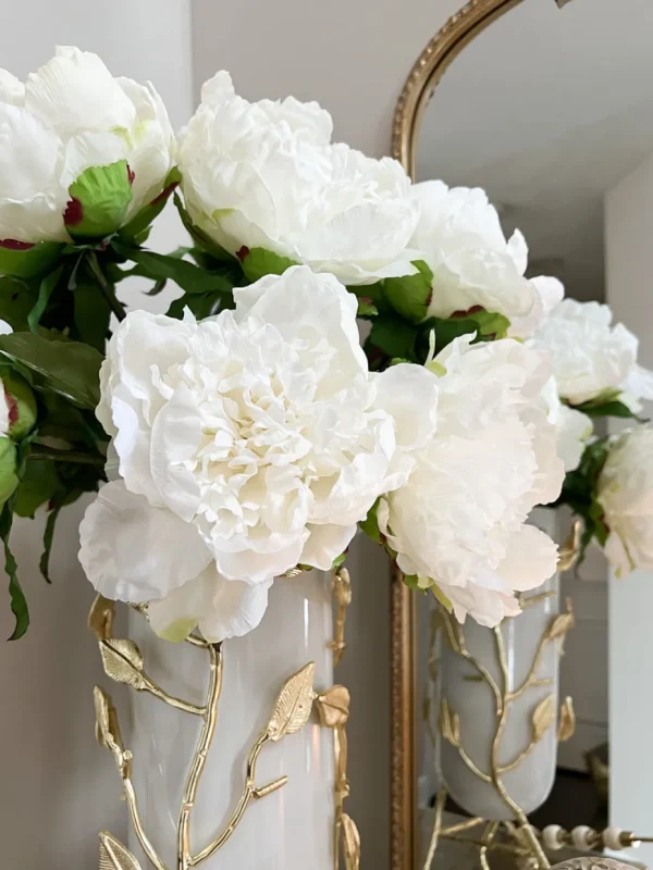 Inspire Me! Home Decor Cream Real Touch Peony Stem