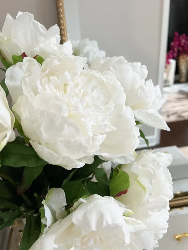 Inspire Me! Home Decor Cream Real Touch Peony Stem