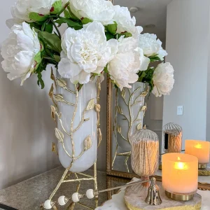 Inspire Me! Home Decor Cream Real Touch Peony Stem