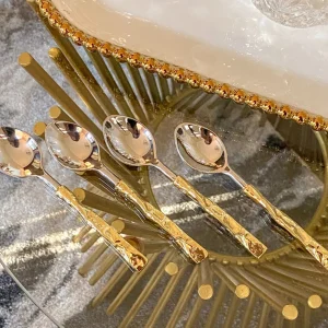 Inspire Me! Home Decor Crumpled Gold Handle Spoons