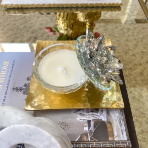 Inspire Me! Home Decor Crystal Lotus Top Candle (2 Colors)