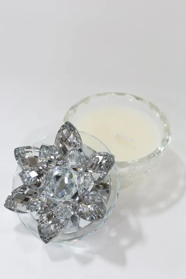 Inspire Me! Home Decor Crystal Lotus Top Candle (2 Colors)