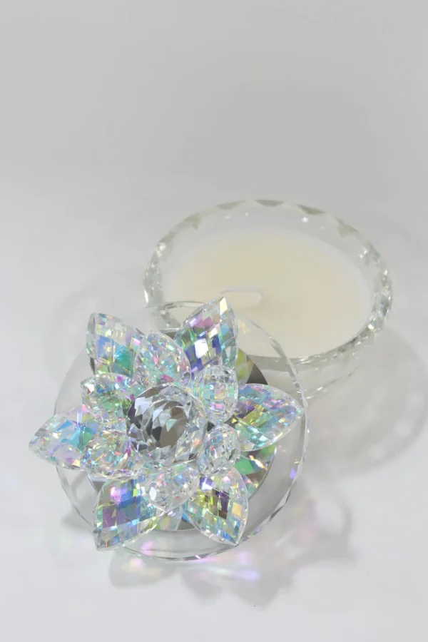 Inspire Me! Home Decor Crystal Lotus Top Candle (2 Colors)