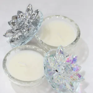 Inspire Me! Home Decor Crystal Lotus Top Candle (2 Colors)