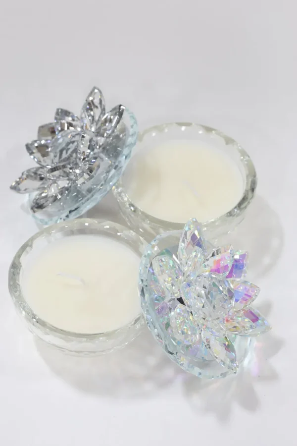 Inspire Me! Home Decor Crystal Lotus Top Candle (2 Colors)