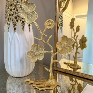 Inspire Me! Home Decor Decorative Gold Floral Branch Sculpture