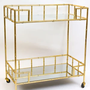 Inspire Me! Home Decor Distressed Gold Bar Cart