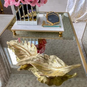 Inspire Me! Home Decor Double Metal Leaf Tray (2 Colors)