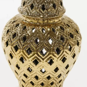 Inspire Me! Home Decor Extra Mini/Miniature Gold Ginger Jar