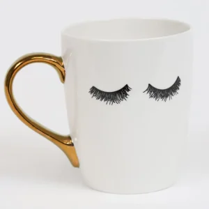 Inspire Me! Home Decor Eyelash Mug W/ Gold Handle