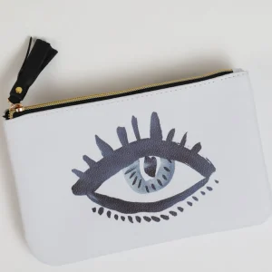 Inspire Me! Home Decor Faux Leather Evil Eye Cosmetic Bag