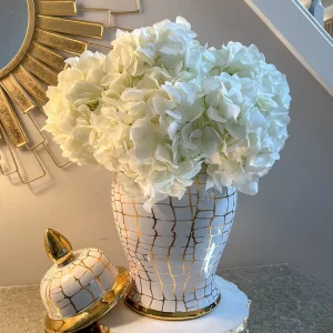 Inspire Me! Home Decor Floral Stems 18.5″ Cream Victorian Hydrangea Stem