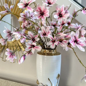 Inspire Me! Home Decor Floral Stems 28.75″ Soft Pink Magnolia Stem