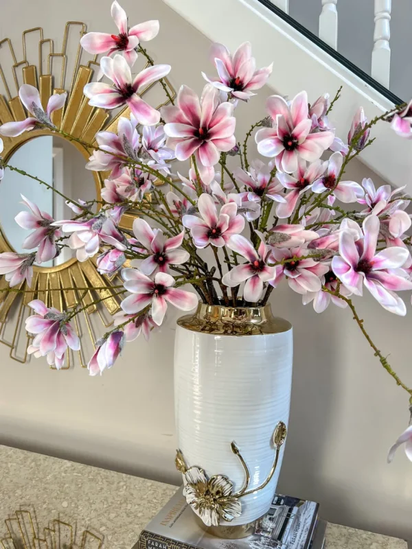 Inspire Me! Home Decor Floral Stems 28.75″ Soft Pink Magnolia Stem