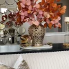 Inspire Me! Home Decor Floral Stems Beige Pink Flat Eucalyptus Stem