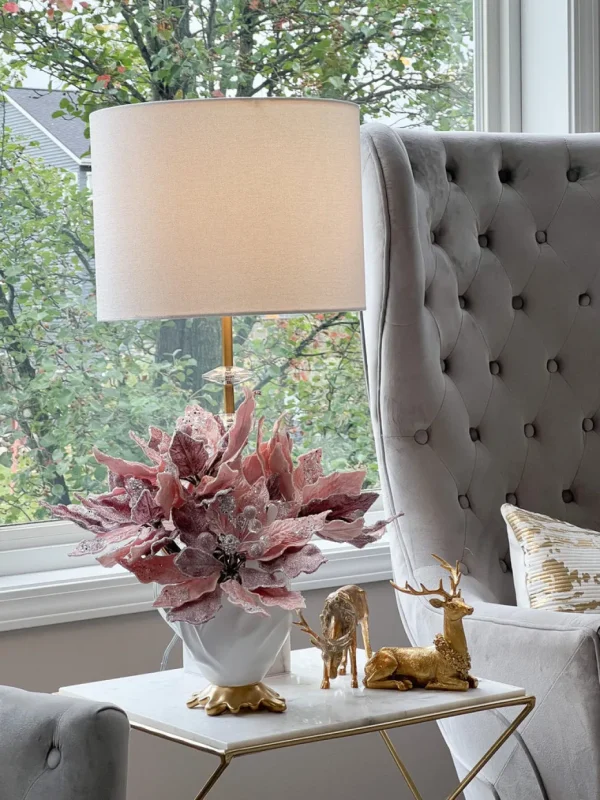 Inspire Me! Home Decor Floral Stems Light Pink & Mauve Poinsettia Stem
