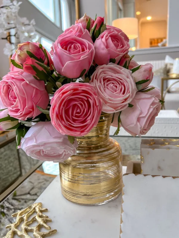 Inspire Me! Home Decor Floral Stems Real Touch Rose Bundle (2 Colors)