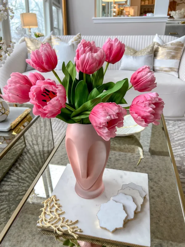 Inspire Me! Home Decor Floral Stems 24″ Real Touch Tulip Bloom Stem