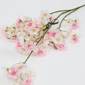 Inspire Me! Home Decor Floral Stems 49″ Blush Pink & White Cherry Blossom Stem