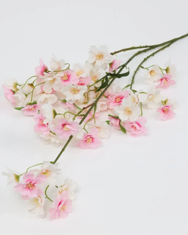 Inspire Me! Home Decor Floral Stems 49″ Blush Pink & White Cherry Blossom Stem