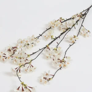 Inspire Me! Home Decor Floral Stems 58″ White Cascading Cherry Blossom Stem