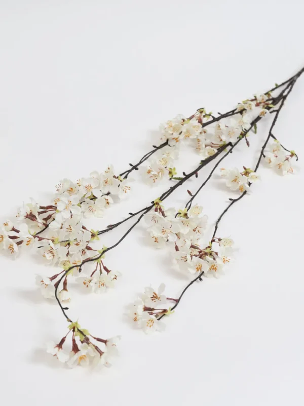 Inspire Me! Home Decor Floral Stems 58″ White Cascading Cherry Blossom Stem